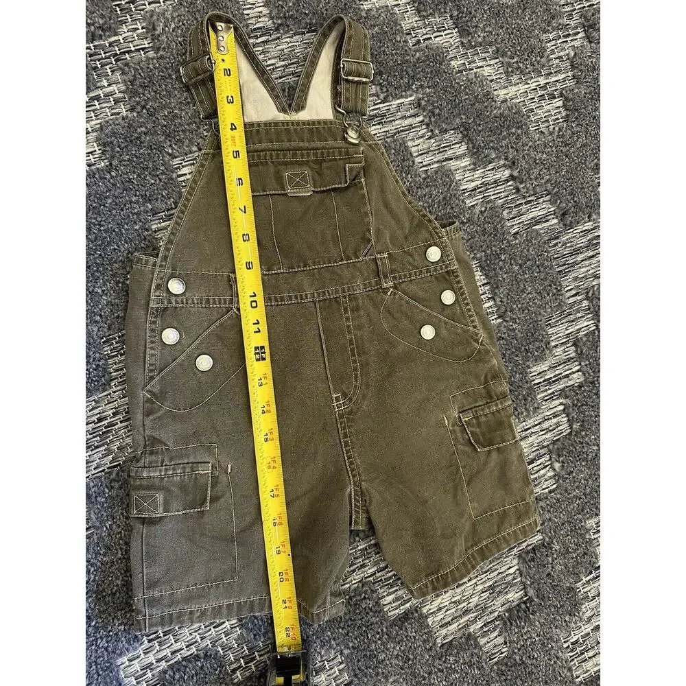 Baby Gap Cargo Overall Shorts 2XL/ 2 Years Gray Denim 2002 Vintage Classic Y2K